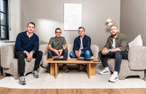 Fra venstre mod højre: Christian Møller (COO), Elias Sørensen (CTO), Michael Sørensen (CEO), Andreas Paulli (CPO)
