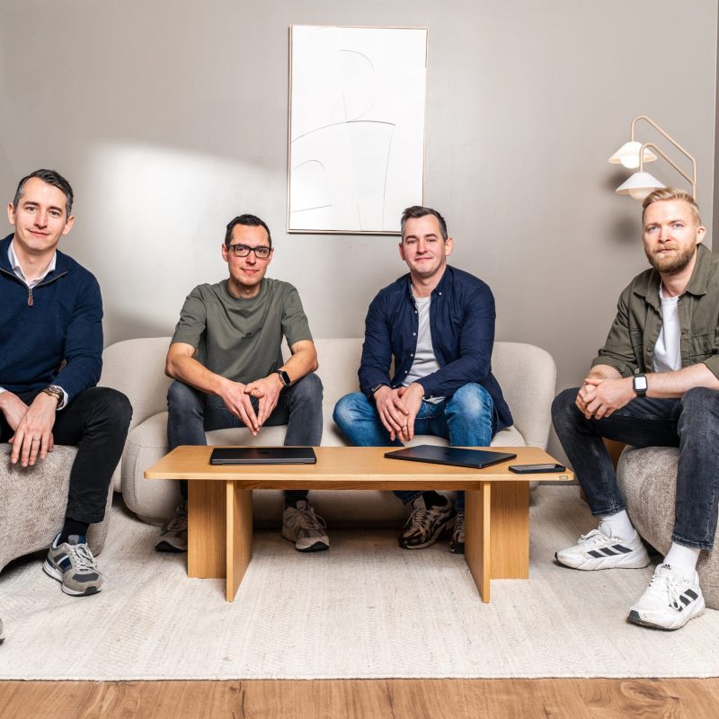 Fra venstre mod højre: Christian Møller (COO), Elias Sørensen (CTO), Michael Sørensen (CEO), Andreas Paulli (CPO)
