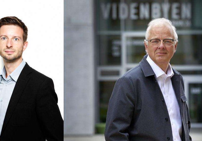 Fra venstre: Marius Sylvestersen, innovationscenterchef ved Københavns Universitet, Søren Frandsen, chef for SDU RIO ved Syddansk Universitet.