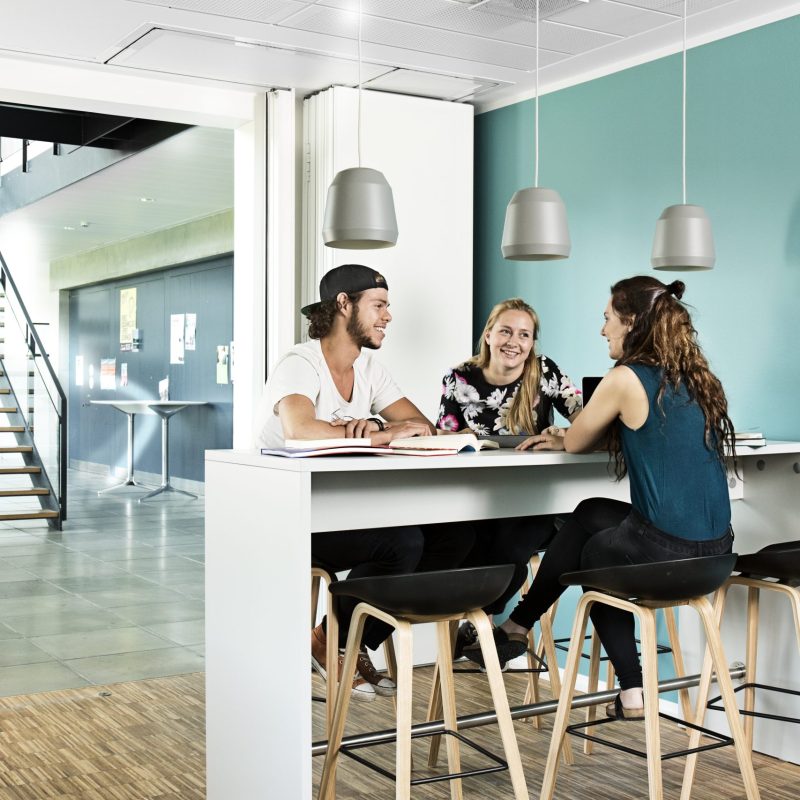 dreng og to piger ved h+©jbord i 25